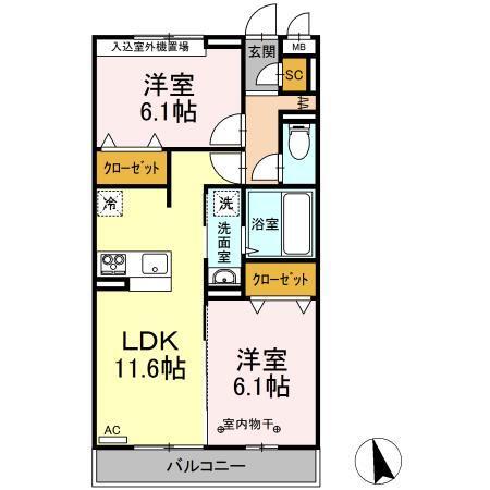 プリムヴェール聖蹟桜ヶ丘（202） 間取り図画像