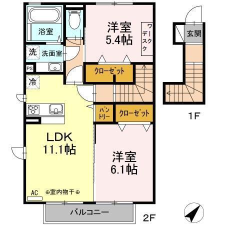 ターナ木曽西　B棟（201） 間取り図画像