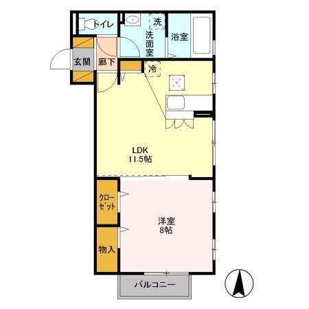 フラッツ中野（102） 間取り図画像