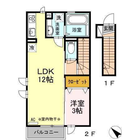 クレール多摩（205） 間取り図画像