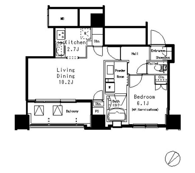 ＭＦＰＲ目黒タワー（709） 間取り図画像