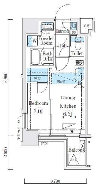リビオメゾン新大橋（201） 間取り図画像