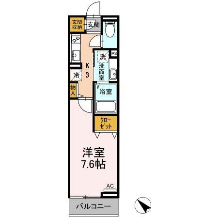 グレーヌメゾン（303） 間取り図画像