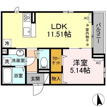 Blancheneige　A棟（201） 間取り図画像
