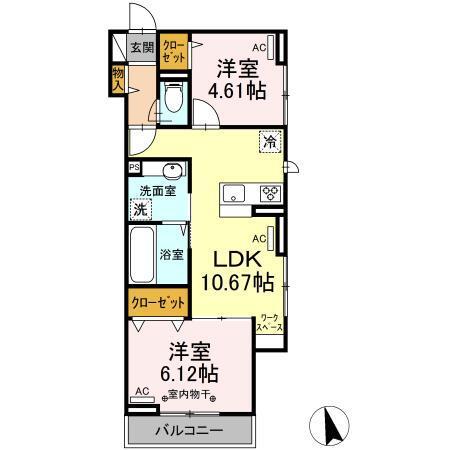 Ark Village 立川（201） 間取り図画像