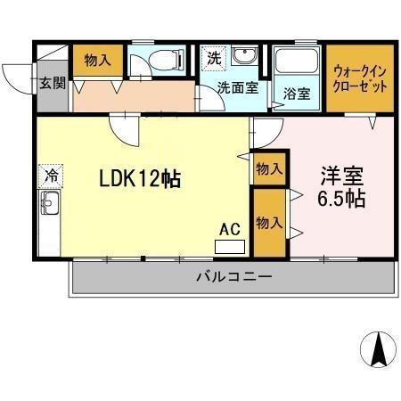 パールハイツ内田　Ⅱ（101） 間取り図画像