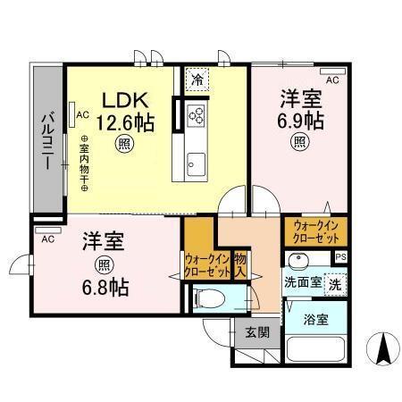 Brezza国立（301） 間取り図画像