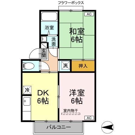 クウィンスコート（102） 間取り図画像