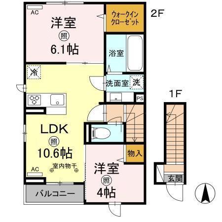 Liberte国立（201） 間取り図画像