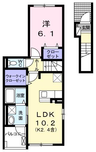 シャーローム（201） 間取り図画像