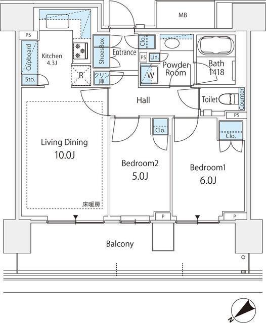 ＨＡＲＵＭＩ　ＦＬＡＧ　ＳＵＮ　ＶＩＬＬＡＧＥ　Ｄ棟（1105） 間取り図画像