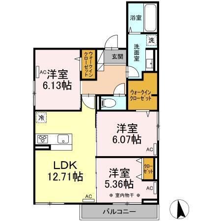 セレスティア上野町B（201） 間取り図画像