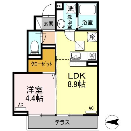 オネット光が丘　Ｂ（103） 間取り図画像