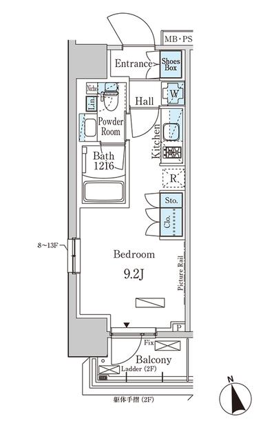 パークアクシス門前仲町イースト（1301） 間取り図画像