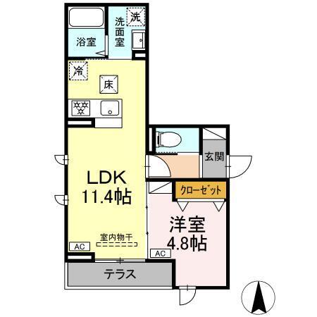 Dフラット乞田（101） 間取り図画像