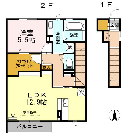 アルジェント・ステラ　B棟（B201） 間取り図画像