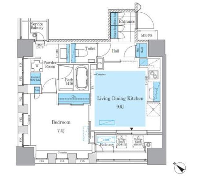パークアクシス月島マチュアスタイル（504） 間取り図画像