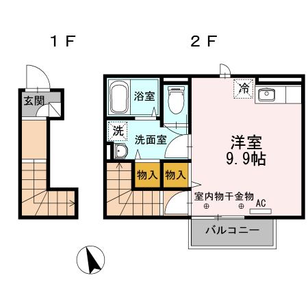 グリーンヒル北八（202） 間取り図画像