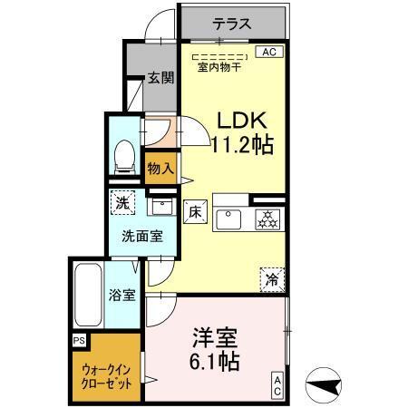 Crecia高松（101） 間取り図画像
