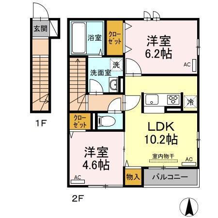 ロイジェント井荻AB棟　B棟（201） 間取り図画像