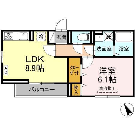 D-Paina東長沼（303） 間取り図画像