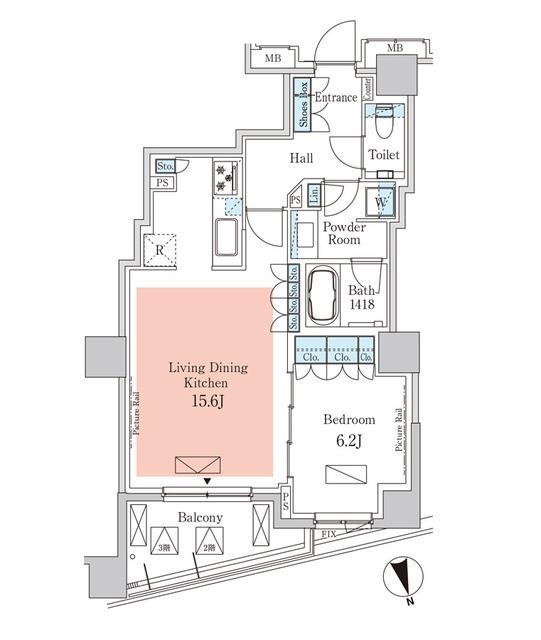 パークアクシス元麻布（305） 間取り図画像