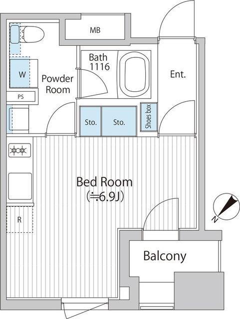 バウスフラッツ日本橋浜町（804） 間取り図画像
