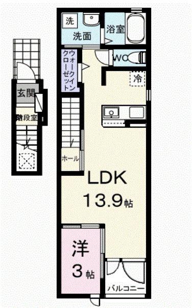 コンフォールＢ（201） 間取り図画像