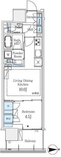 グランドシティタワー月島（706） 間取り図画像