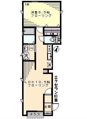 杉並区松ノ木アパート 間取り図画像