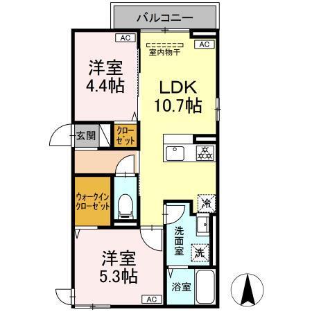 セレスティア中台 Ⅲ（201） 間取り図画像