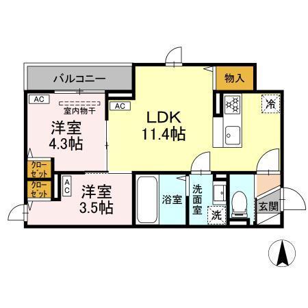 セレスティア中台 Ⅲ（203） 間取り図画像