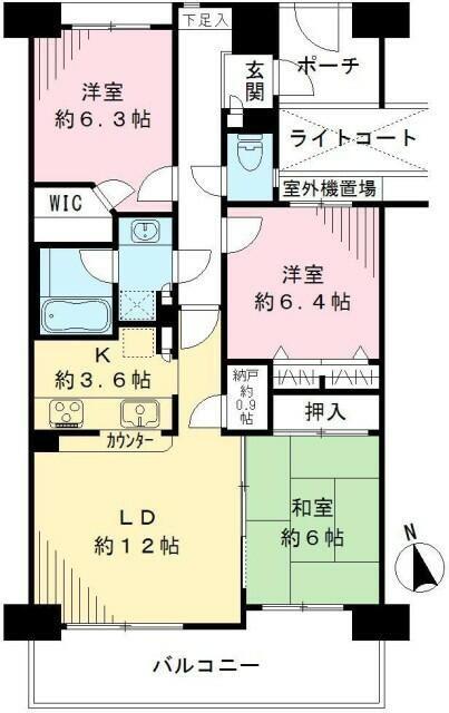 練馬区貫井マンション 間取り図画像