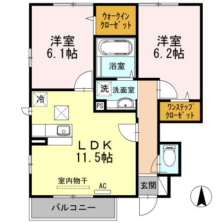 フロンティア　A棟（A101） 間取り図画像