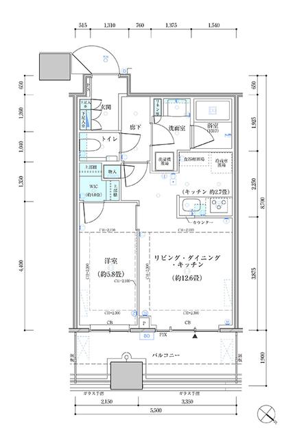 パークタワー勝どき　サウス棟（1622） 間取り図画像