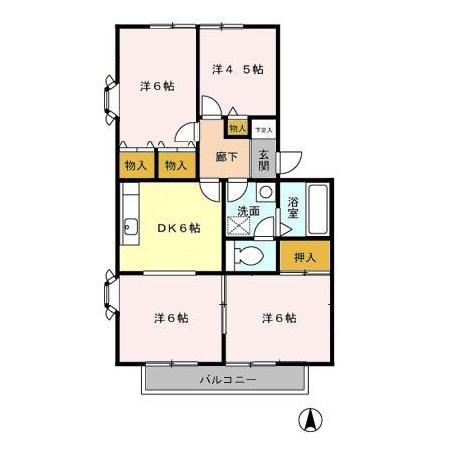 ジュネス宮沢　ＡＢ（B201） 間取り図画像
