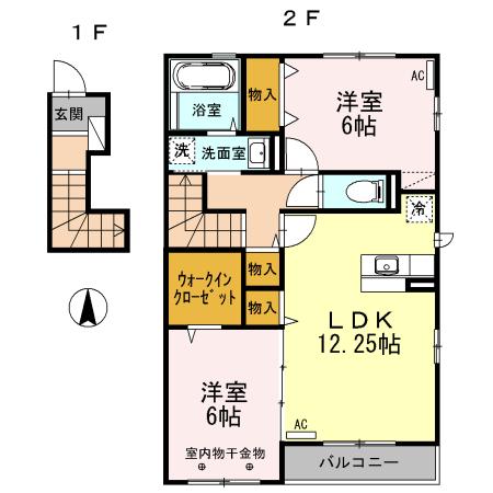 ヴューテラス　B（201） 間取り図画像