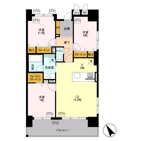 ロイヤルパークスリバーサイド（0908） 間取り図画像