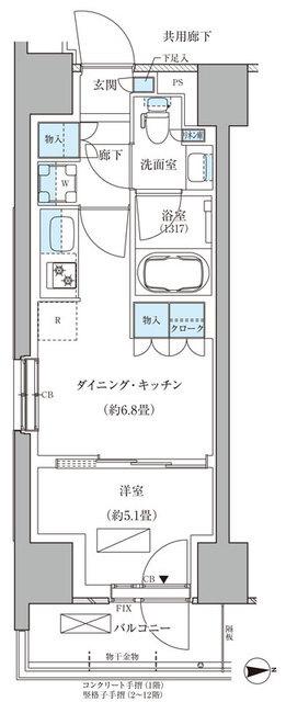 パークアクシス品川天王洲アイル（430） 間取り図画像