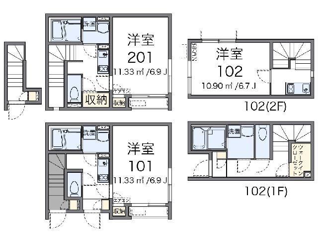クレイノギャザリングプレイス（102） 間取り図画像