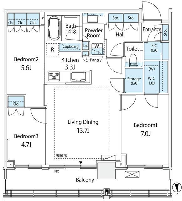 ＧＬＯＢＡＬ　ＦＲＯＮＴ　ＴＯＷＥＲ（3109） 間取り図画像