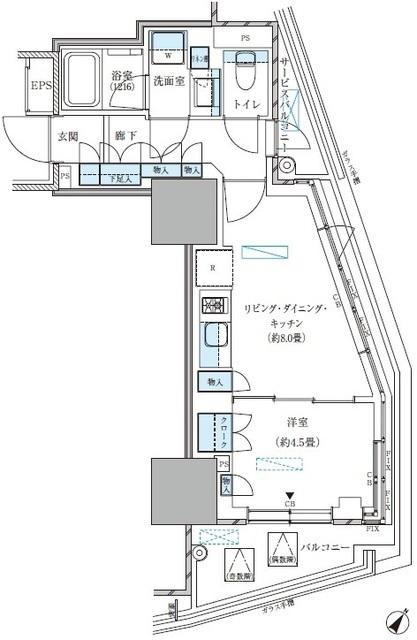 パークアクシス五反田スカイタワー（304） 間取り図画像