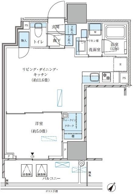パークアクシス五反田スカイタワー（1106） 間取り図画像