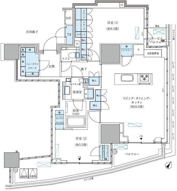 パークアクシス五反田スカイタワー（2104） 間取り図画像