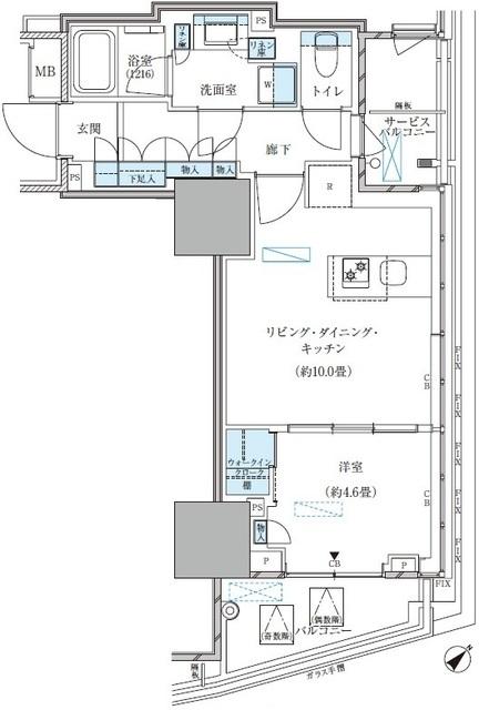 パークアクシス五反田スカイタワー（1104） 間取り図画像