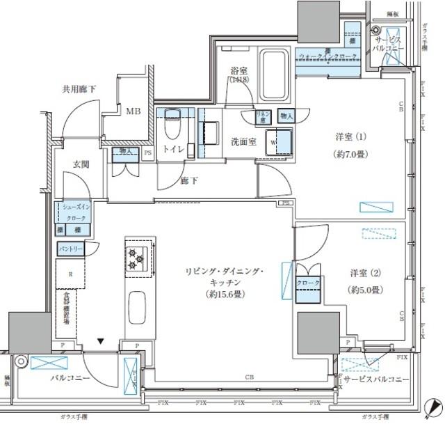 パークアクシス五反田スカイタワー（1101） 間取り図画像