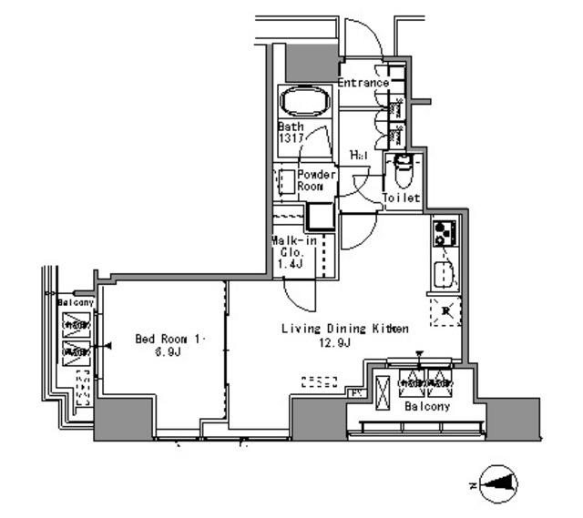 Ｗｈｉｔｅ　Ｔｏｗｅｒ　Ｈａｍａｍａｔｓｕｃｈｏ（203） 間取り図画像