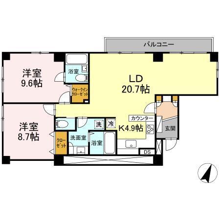 六本木コート（4A） 間取り図画像