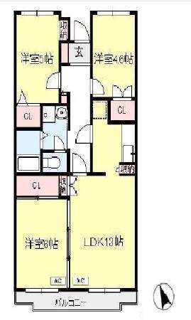 カサベルデ・ヴィラ（302） 間取り図画像