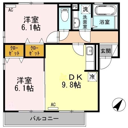 メゾン さくら けやき　けやき（けやき201） 間取り図画像